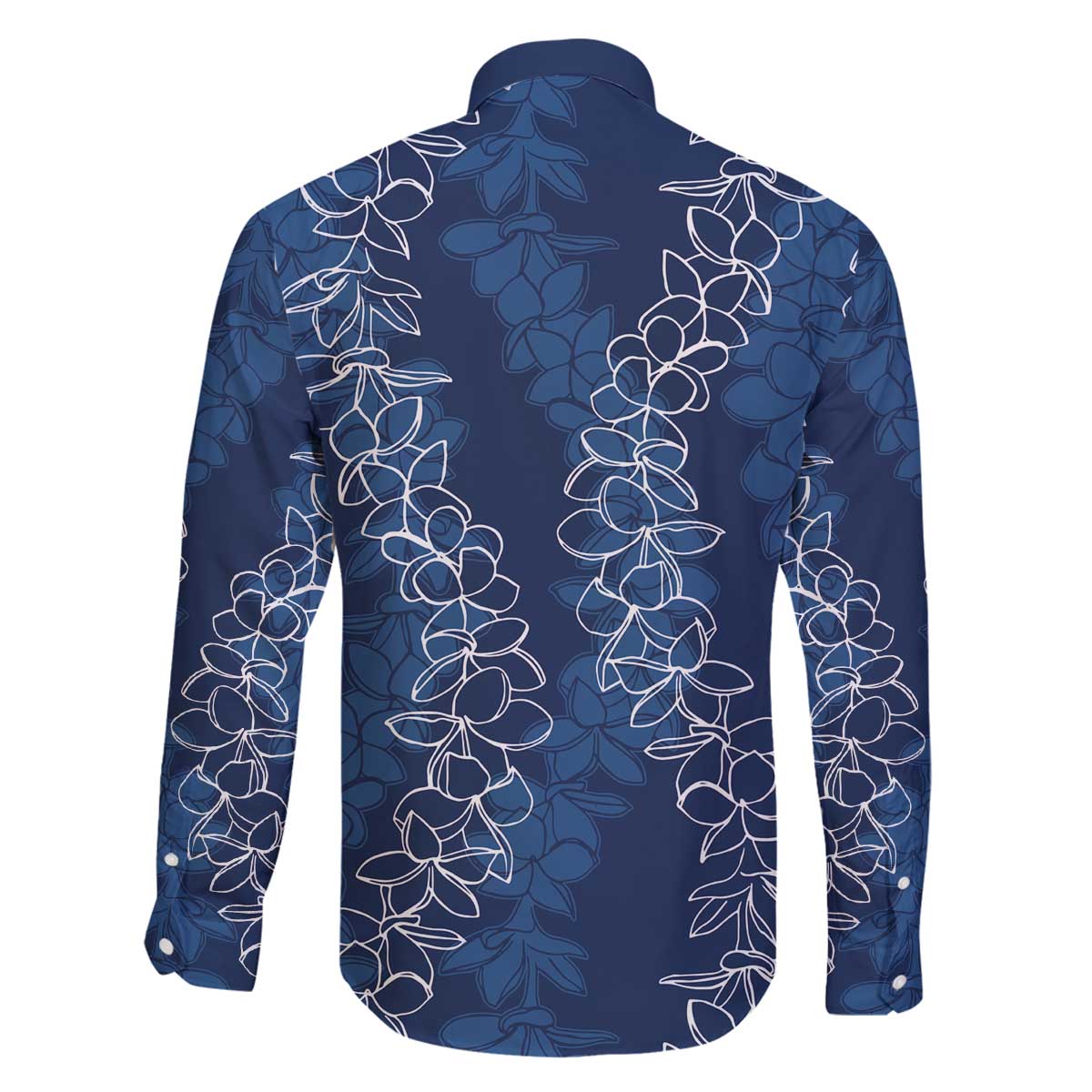 Hawaii Plumeria Lei Family Matching Puletasi and Hawaiian Shirt Aloha Festive Vibe - Navy Blue LT7 - Polynesian Pride