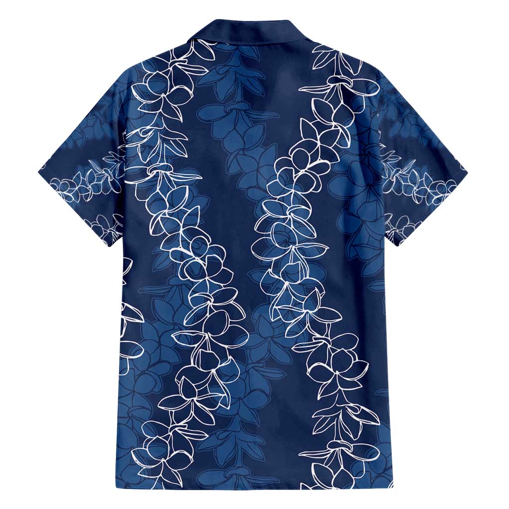 Hawaii Plumeria Lei Family Matching Summer Maxi Dress and Hawaiian Shirt Aloha Festive Vibe - Navy Blue LT7 - Polynesian Pride