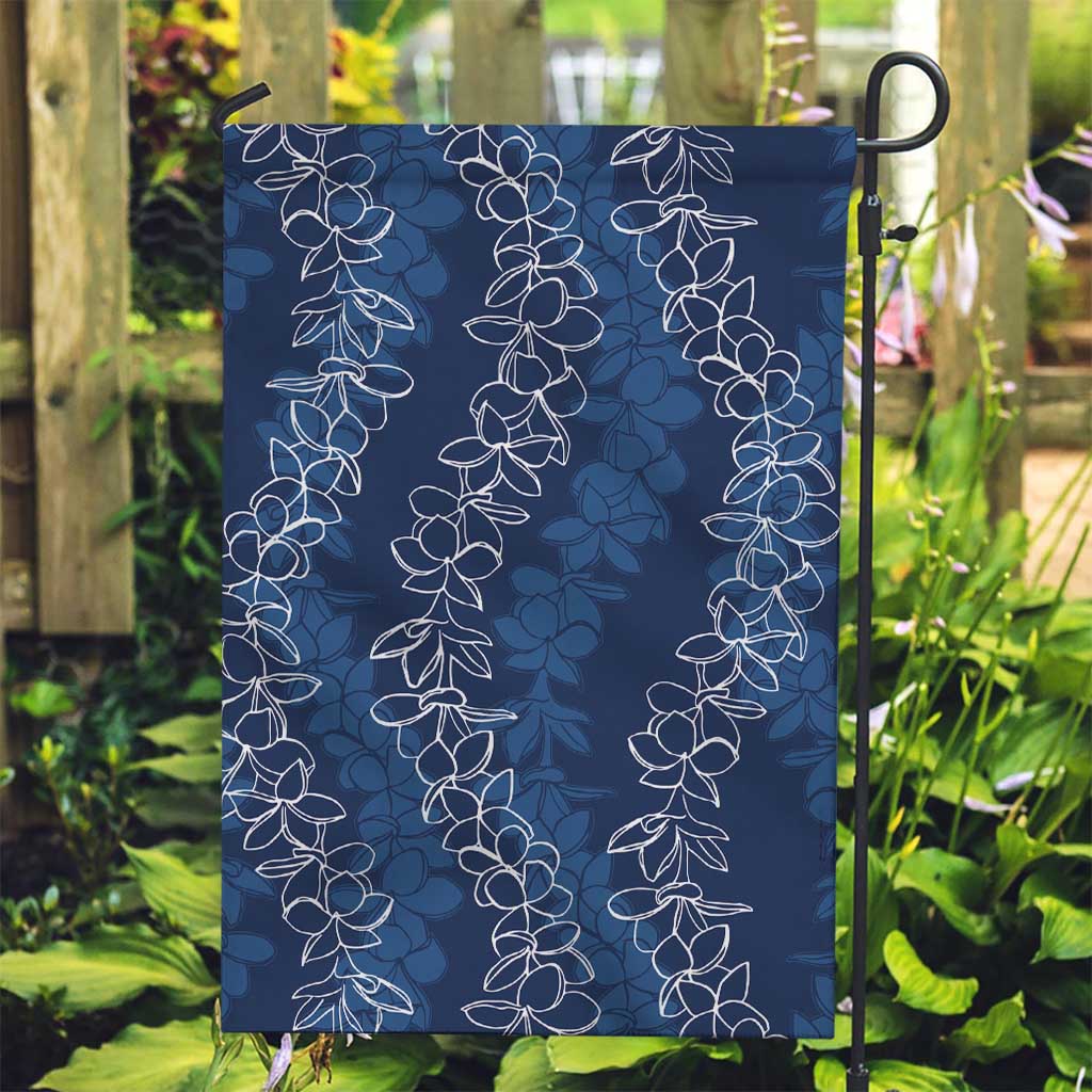 Hawaii Plumeria Lei Garden Flag Aloha Festive Vibe - Navy Blue