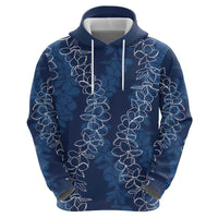 Hawaii Plumeria Lei Hoodie Aloha Festive Vibe - Navy Blue LT7 - Polynesian Pride
