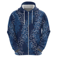 Hawaii Plumeria Lei Hoodie Aloha Festive Vibe - Navy Blue LT7 - Polynesian Pride