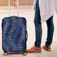 Hawaii Plumeria Lei Luggage Cover Aloha Festive Vibe - Navy Blue LT7 Navy Blue - Polynesian Pride
