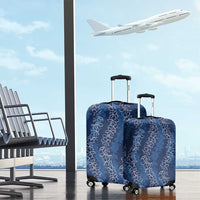 Hawaii Plumeria Lei Luggage Cover Aloha Festive Vibe - Navy Blue LT7 - Polynesian Pride