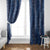 Hawaii Plumeria Lei Window Curtain Aloha Festive Vibe - Navy Blue