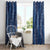 Hawaii Plumeria Lei Window Curtain Aloha Festive Vibe - Navy Blue