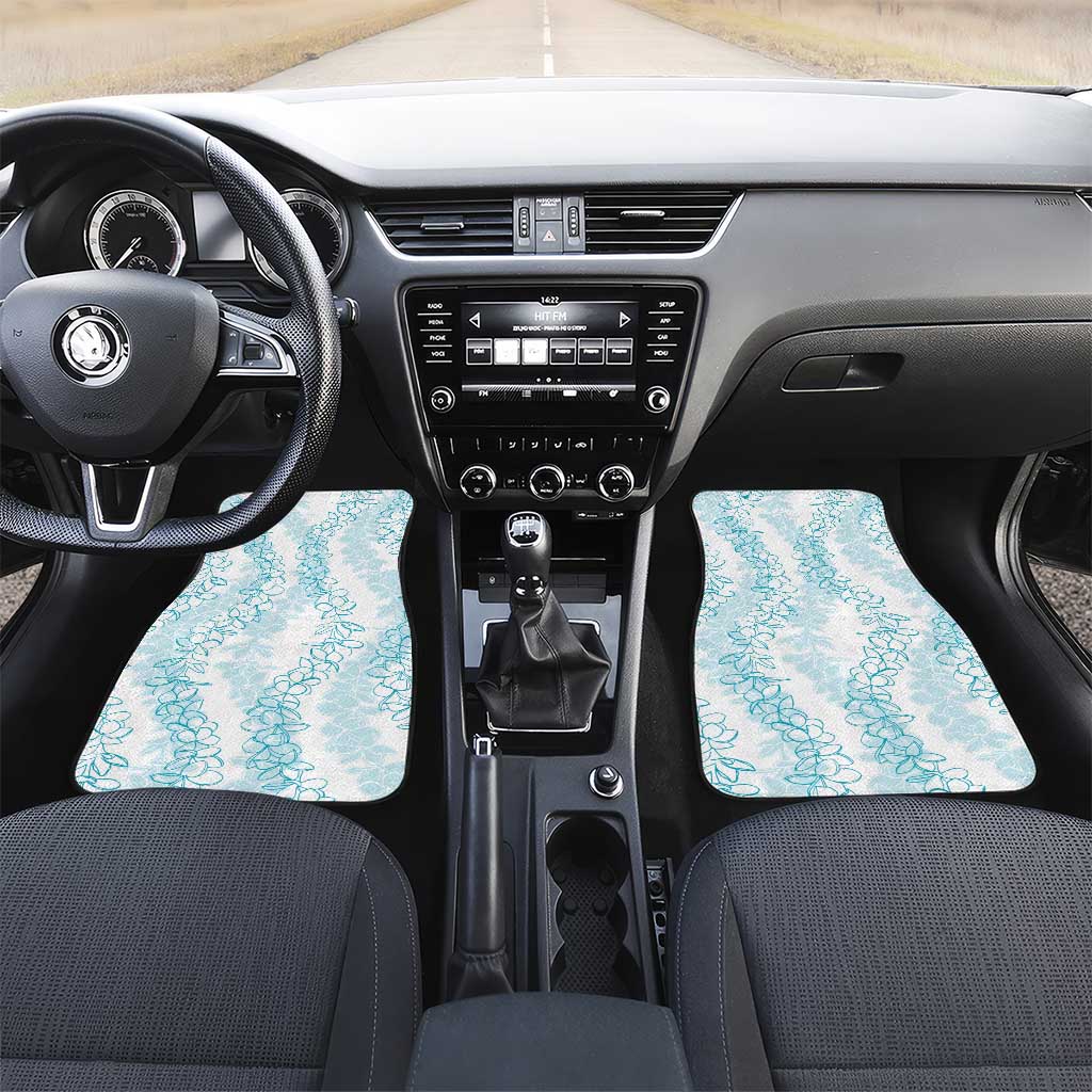 Hawaii Plumeria Lei Car Mats Aloha Festive Vibe - Turquoise