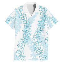 Hawaii Plumeria Lei Family Matching Mermaid Dress and Hawaiian Shirt Aloha Festive Vibe - Turquoise LT7 Dad's Shirt - Short Sleeve Turquoise - Polynesian Pride