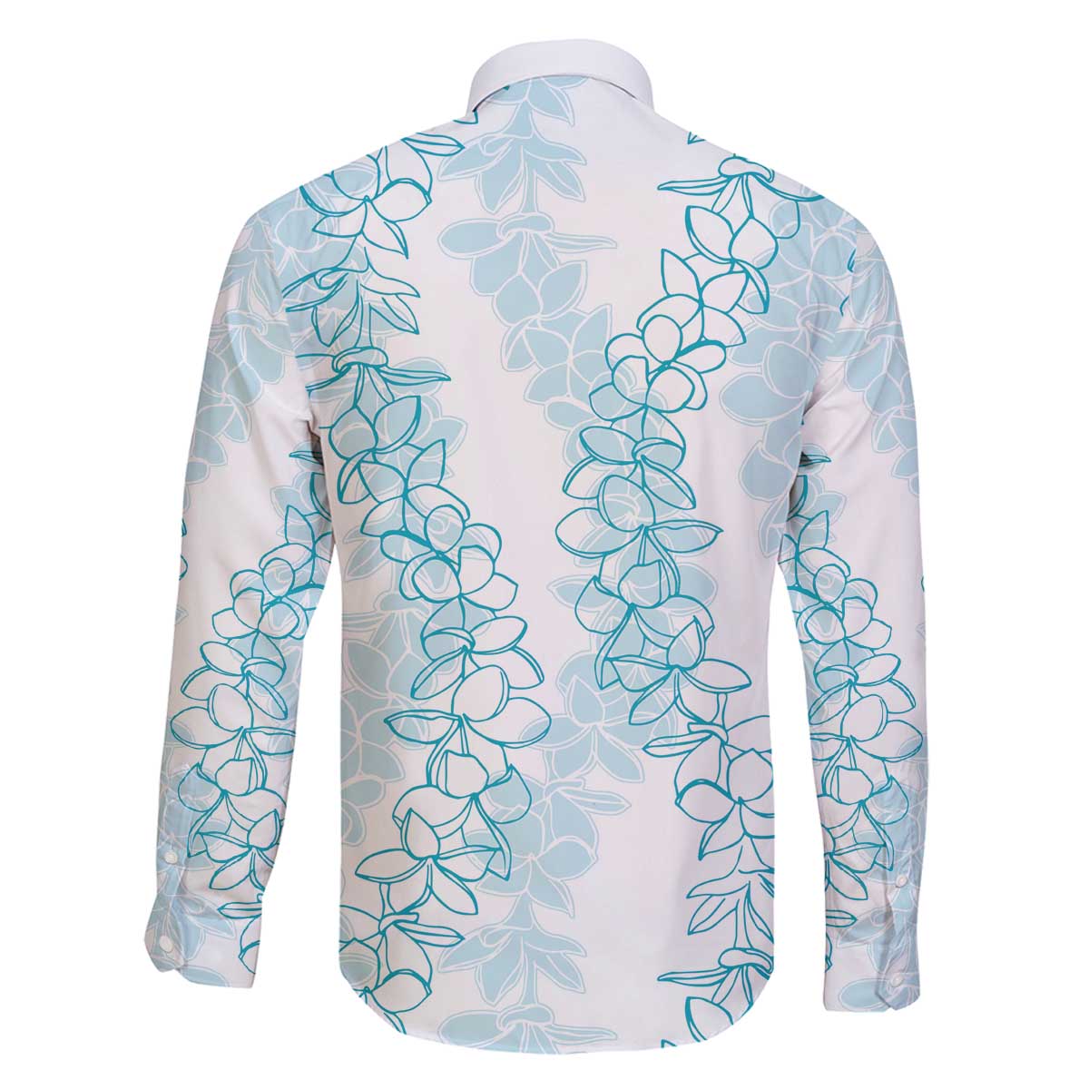 Hawaii Plumeria Lei Family Matching Off The Shoulder Long Sleeve Dress and Hawaiian Shirt Aloha Festive Vibe - Turquoise LT7 - Polynesian Pride
