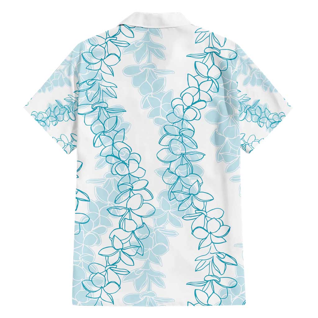 Hawaii Plumeria Lei Family Matching Short Sleeve Bodycon Dress and Hawaiian Shirt Aloha Festive Vibe - Turquoise LT7 - Polynesian Pride