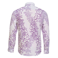 Hawaii Plumeria Lei Family Matching Off Shoulder Maxi Dress and Hawaiian Shirt Aloha Festive Vibe - Amethyst LT7 - Polynesian Pride