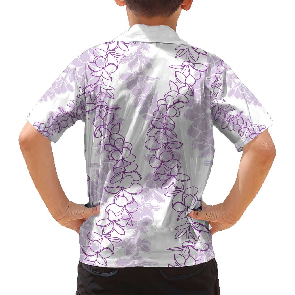 Hawaii Plumeria Lei Family Matching Summer Maxi Dress and Hawaiian Shirt Aloha Festive Vibe - Amethyst LT7 - Polynesian Pride