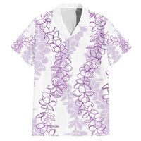 Hawaii Plumeria Lei Family Matching Summer Maxi Dress and Hawaiian Shirt Aloha Festive Vibe - Amethyst LT7 Dad's Shirt - Short Sleeve Amethyst - Polynesian Pride