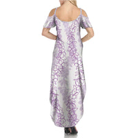 Hawaii Plumeria Lei Family Matching Summer Maxi Dress and Hawaiian Shirt Aloha Festive Vibe - Amethyst LT7 - Polynesian Pride