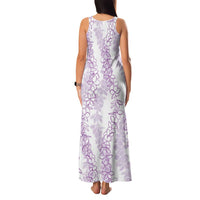 Hawaii Plumeria Lei Family Matching Tank Maxi Dress and Hawaiian Shirt Aloha Festive Vibe - Amethyst LT7 - Polynesian Pride