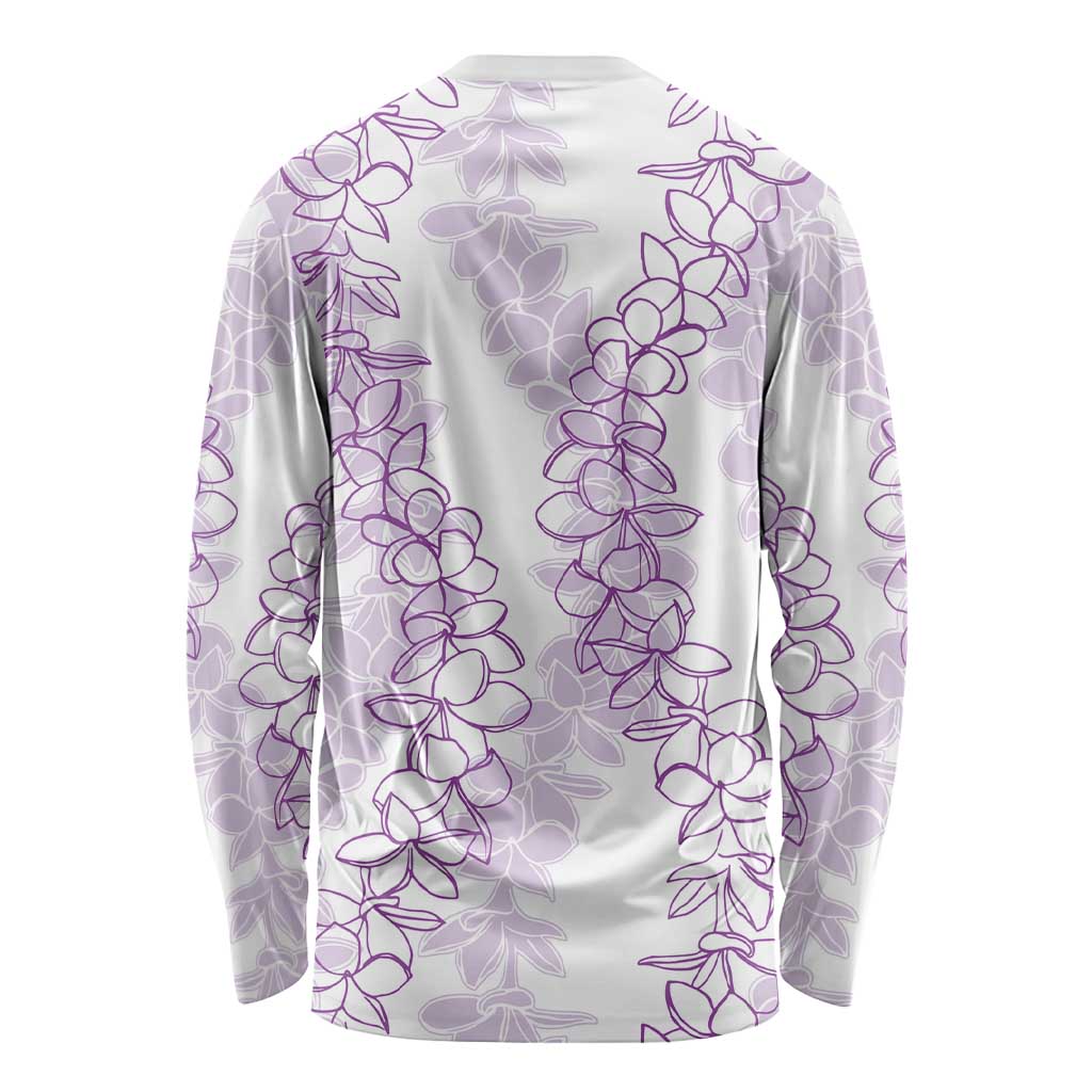 Hawaii Plumeria Lei Long Sleeve Shirt Aloha Festive Vibe - Amethyst LT7 - Polynesian Pride