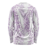 Hawaii Plumeria Lei Long Sleeve Shirt Aloha Festive Vibe - Amethyst LT7 - Polynesian Pride