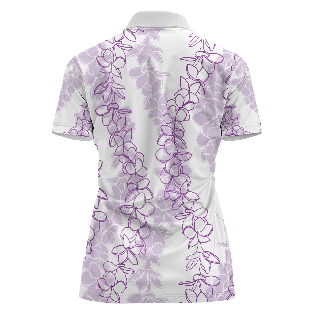 Hawaii Plumeria Lei Women Polo Shirt Aloha Festive Vibe - Amethyst
