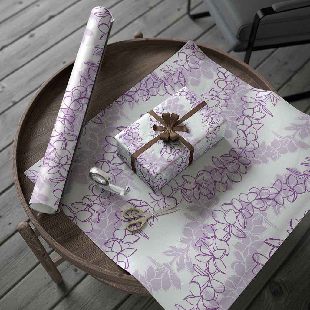 Hawaii Plumeria Lei Wrapping Paper Aloha Festive Vibe - Amethyst