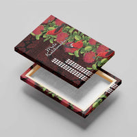 Hawaii Mele Kalikimaka Kakau Canvas Wall Art I'iwi Bird on Ohia Lehua