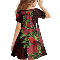 Hawaii Mele Kalikimaka Kakau Family Matching Mermaid Dress and Hawaiian Shirt I'iwi Bird on Ohia Lehua LT7 - Polynesian Pride