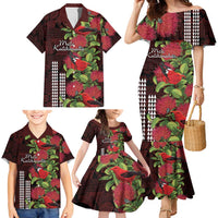 Hawaii Mele Kalikimaka Kakau Family Matching Mermaid Dress and Hawaiian Shirt I'iwi Bird on Ohia Lehua LT7 - Polynesian Pride