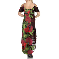 Hawaii Mele Kalikimaka Kakau Family Matching Summer Maxi Dress and Hawaiian Shirt I'iwi Bird on Ohia Lehua LT7 - Polynesian Pride