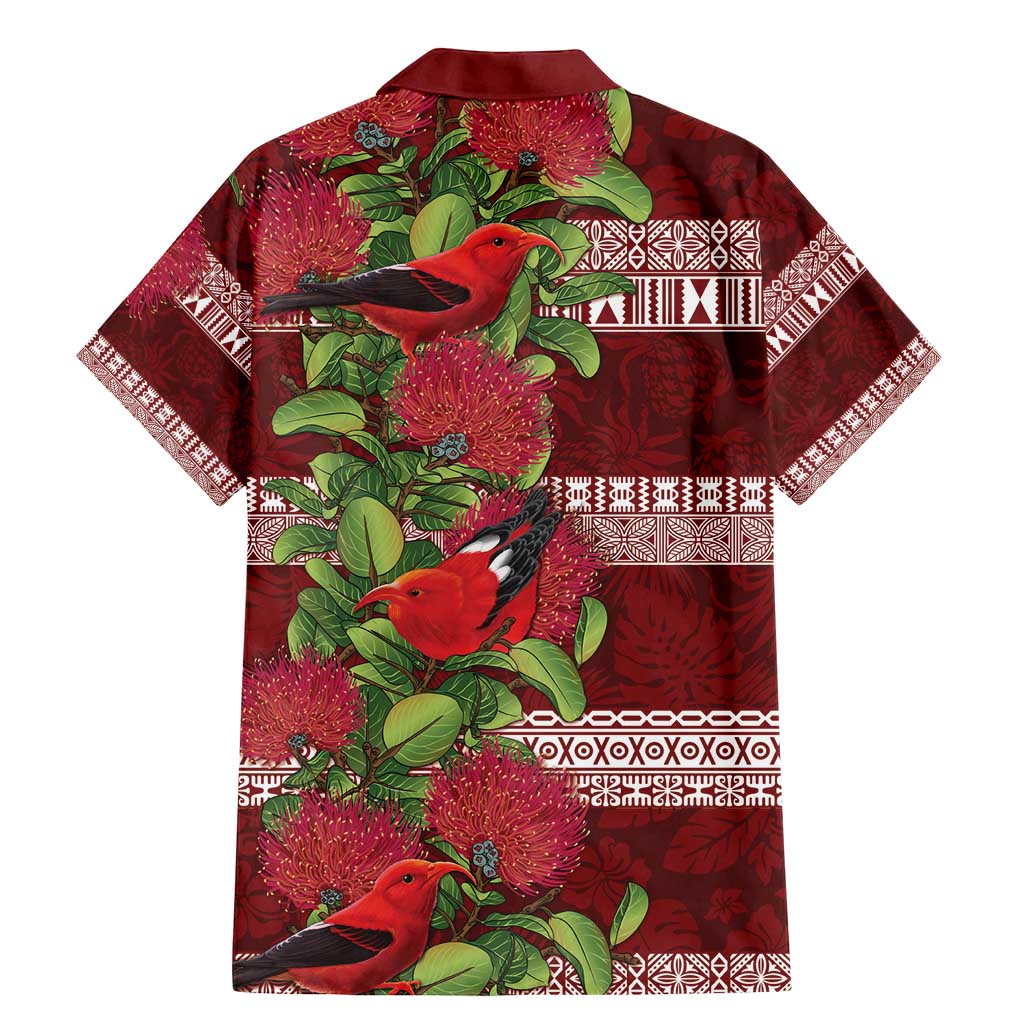 Hawaii Christmas Mele Kalikimaka Family Matching Mermaid Dress and Hawaiian Shirt I'iwi Bird on Ohia Lehua LT7 - Polynesian Pride