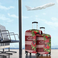 Hawaii Christmas Mele Kalikimaka Luggage Cover I'iwi Bird on Ohia Lehua