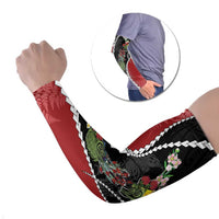 New Zealand Christmas Arm Sleeves Flora Map with Birds - Polynesian Pride