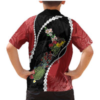 New Zealand Christmas Family Matching Mermaid Dress and Hawaiian Shirt Flora Map with Birds LT7 - Polynesian Pride