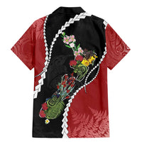 New Zealand Christmas Family Matching Mermaid Dress and Hawaiian Shirt Flora Map with Birds LT7 - Polynesian Pride
