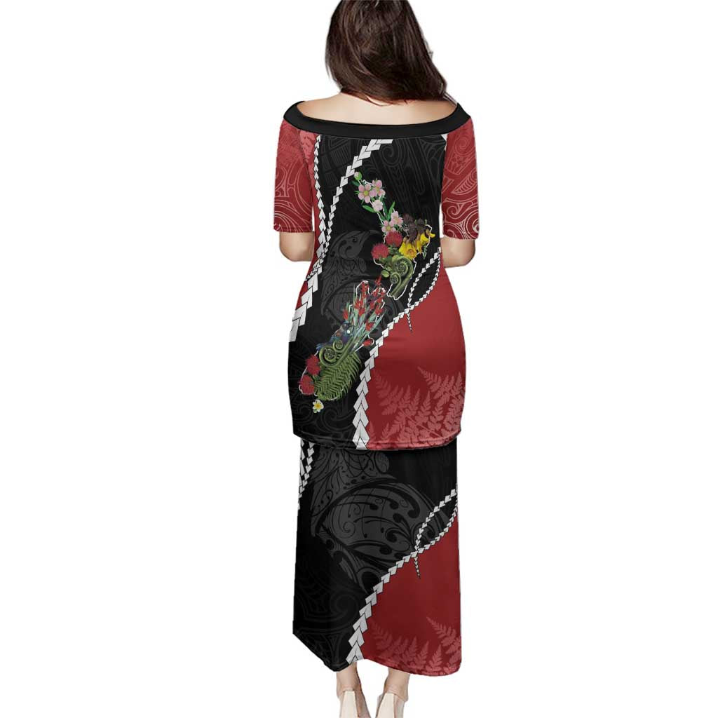 New Zealand Christmas Family Matching Puletasi and Hawaiian Shirt Flora Map with Birds LT7 - Polynesian Pride