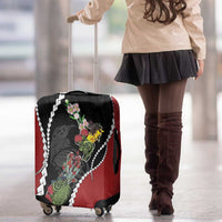 New Zealand Christmas Luggage Cover Flora Map with Birds - Polynesian Pride