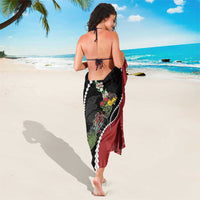 New Zealand Christmas Sarong Flora Map with Birds - Polynesian Pride