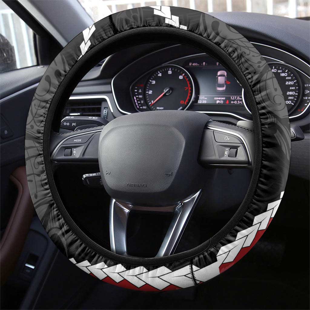 New Zealand Christmas Steering Wheel Cover Flora Map with Birds - Polynesian Pride