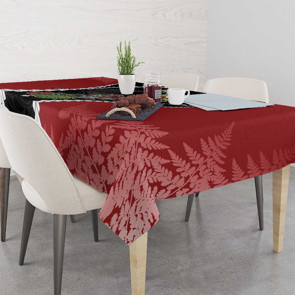 New Zealand Christmas Tablecloth Flora Map with Birds - Polynesian Pride