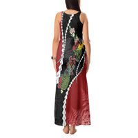 New Zealand Christmas Tank Maxi Dress Flora Map with Birds LT7 - Polynesian Pride