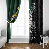 Custom South Africa Mix New Zealand Rugby 2023 Window Curtain World Cup Greatest Rivalry LT7 - Polynesian Pride