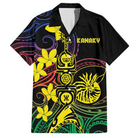 New Caledonia Kanaky Personalized Family Matching Long Sleeve Bodycon Dress and Hawaiian Shirt Fleche Faitiere - Plumeria LT7 Dad's Shirt - Short Sleeve Colorful - Polynesian Pride