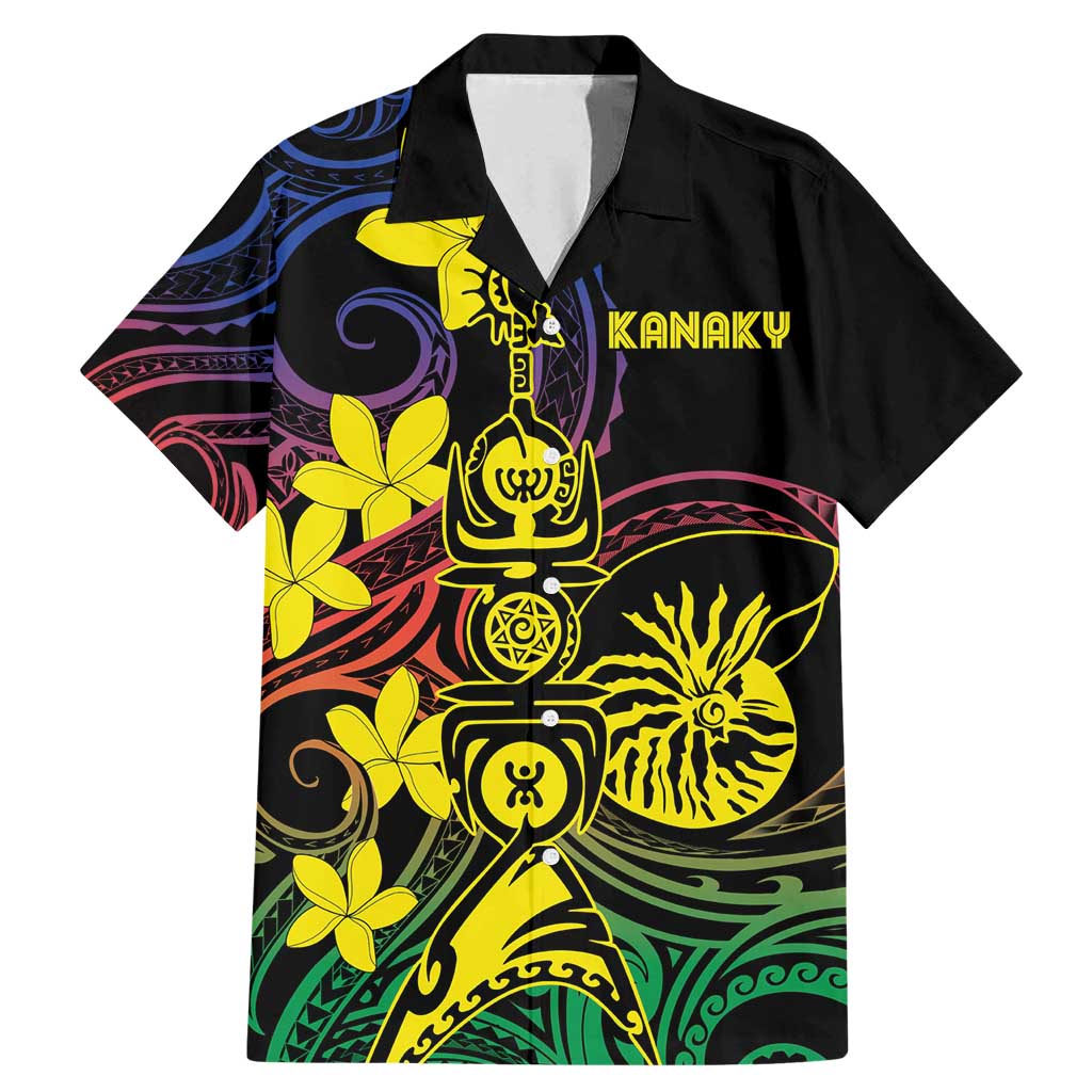 New Caledonia Kanaky Personalized Family Matching Mermaid Dress and Hawaiian Shirt Fleche Faitiere - Plumeria LT7 Dad's Shirt - Short Sleeve Colorful - Polynesian Pride