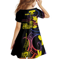 New Caledonia Kanaky Personalized Family Matching Off The Shoulder Long Sleeve Dress and Hawaiian Shirt Fleche Faitiere - Plumeria LT7 - Polynesian Pride
