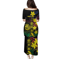 New Caledonia Kanaky Personalized Family Matching Puletasi and Hawaiian Shirt Fleche Faitiere - Plumeria LT7 - Polynesian Pride