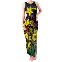 New Caledonia Kanaky Personalized Family Matching Tank Maxi Dress and Hawaiian Shirt Fleche Faitiere - Plumeria LT7 Mom's Dress Colorful - Polynesian Pride