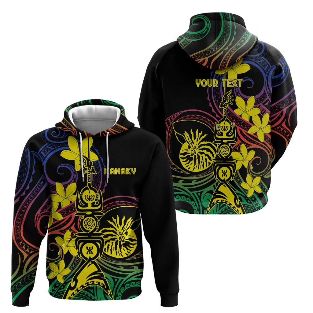 New Caledonia Kanaky Personalized Hoodie Fleche Faitiere - Plumeria LT7 - Polynesian Pride