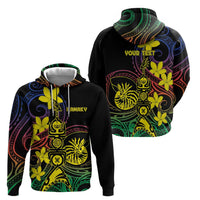 New Caledonia Kanaky Personalized Hoodie Fleche Faitiere - Plumeria LT7 - Polynesian Pride