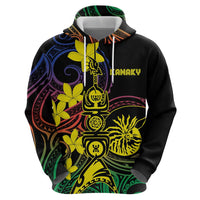 New Caledonia Kanaky Personalized Hoodie Fleche Faitiere - Plumeria LT7 - Polynesian Pride