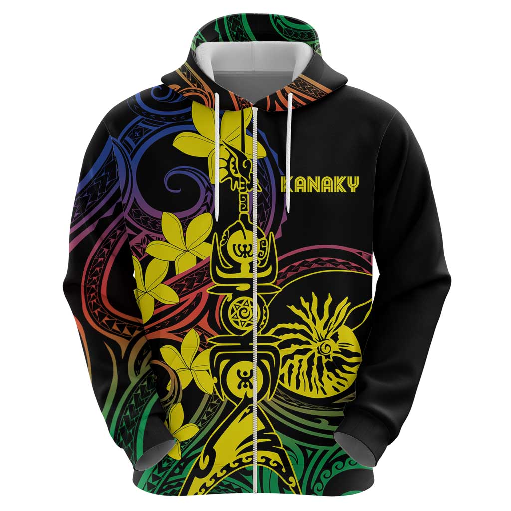 New Caledonia Kanaky Personalized Hoodie Fleche Faitiere - Plumeria LT7 - Polynesian Pride