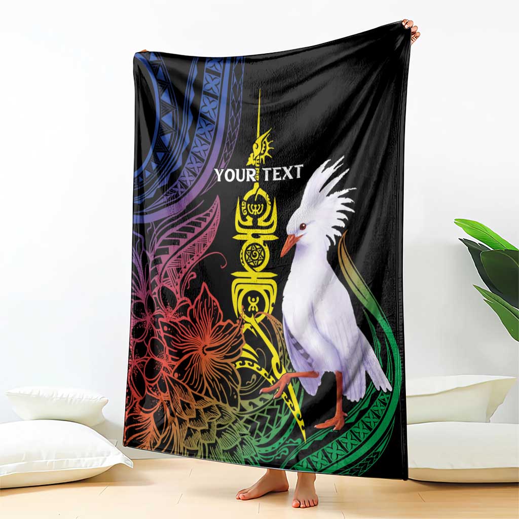 New Caledonia Kanaky Personalized Blanket Fleche Faitiere Mix Kagu