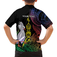 New Caledonia Kanaky Personalized Family Matching Long Sleeve Bodycon Dress and Hawaiian Shirt Fleche Faitiere Mix Kagu LT7 - Polynesian Pride