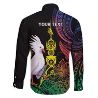 New Caledonia Kanaky Personalized Family Matching Long Sleeve Bodycon Dress and Hawaiian Shirt Fleche Faitiere Mix Kagu LT7 - Polynesian Pride